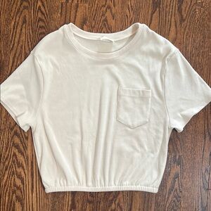 Cream Relaxed Crop T-Shirt